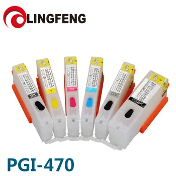 

PGI-470 6PCS Empty Refillable Ink Cartridge Refill Permanent chip For Canon PIXMA MG7740 CLI-471