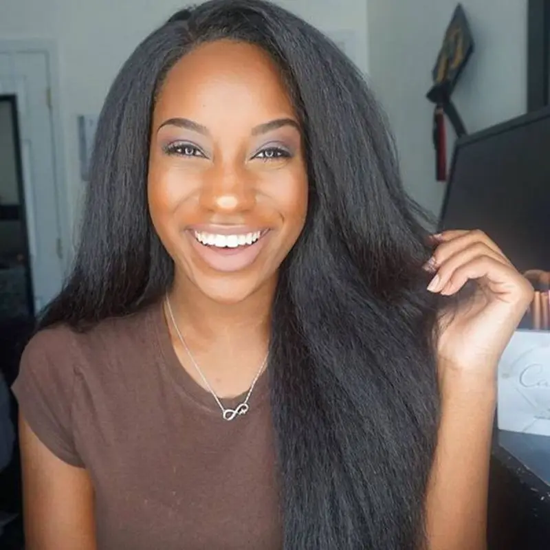 Kinky font b Straight b font Clip In Human in font b Hair b font Extensions