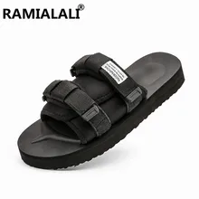 Мужские кроссовки с дышащими сетчатыми вставками, летние мужские сандалии с застежкой-липучкой Для Мужчин's Летняя обувь модные черные Повседневное обувь пляжные шлепанцы