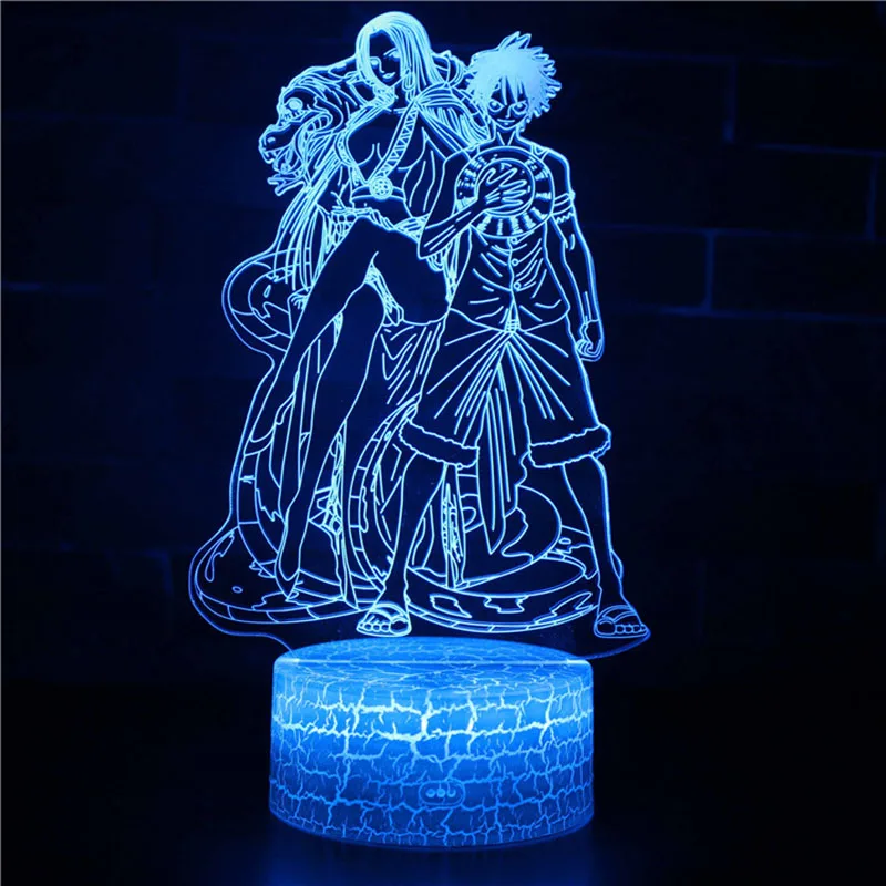 Одна штука 7 цветов меняющаяся Настольная лампа с экшн-фигурками Luffy USB Led Настольный светильник Zoro Mihawk SUNNY модель корабля игрушки Рождественский подарок - Цвет: MY245