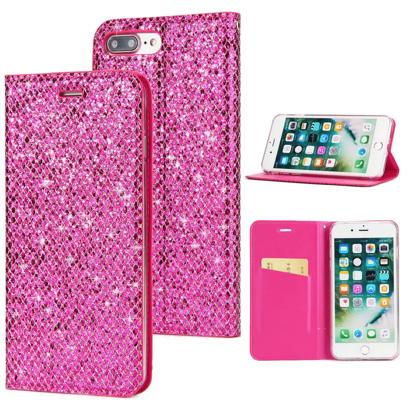 

Bling 360 Full Protective Shockproof Case for iPhone 7 8 Plus Cover Coque iPhone 8Plus Case Wallet Stand for Apple iPhone 8 Case