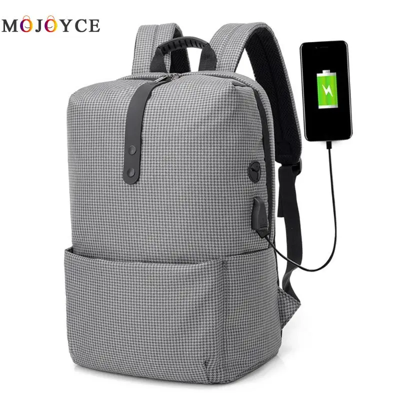 

Canvas Casual Men Backpacks Zipper Anti-Theft USB Charging Travel Shoulder Pack Teenage Laptop Schoolbags