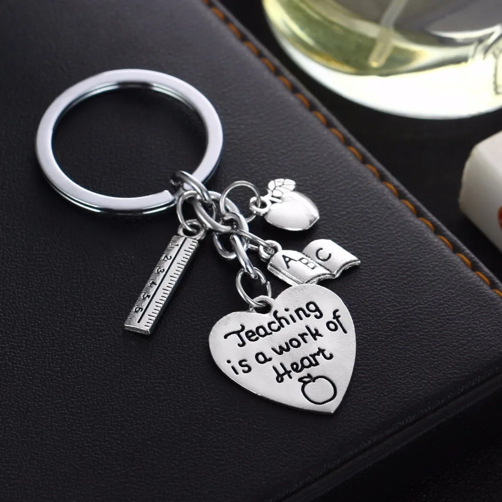 Брелок с надписью Love Heart линейка Apple ABC Book Charms брелок для преподавателя ювелирные
