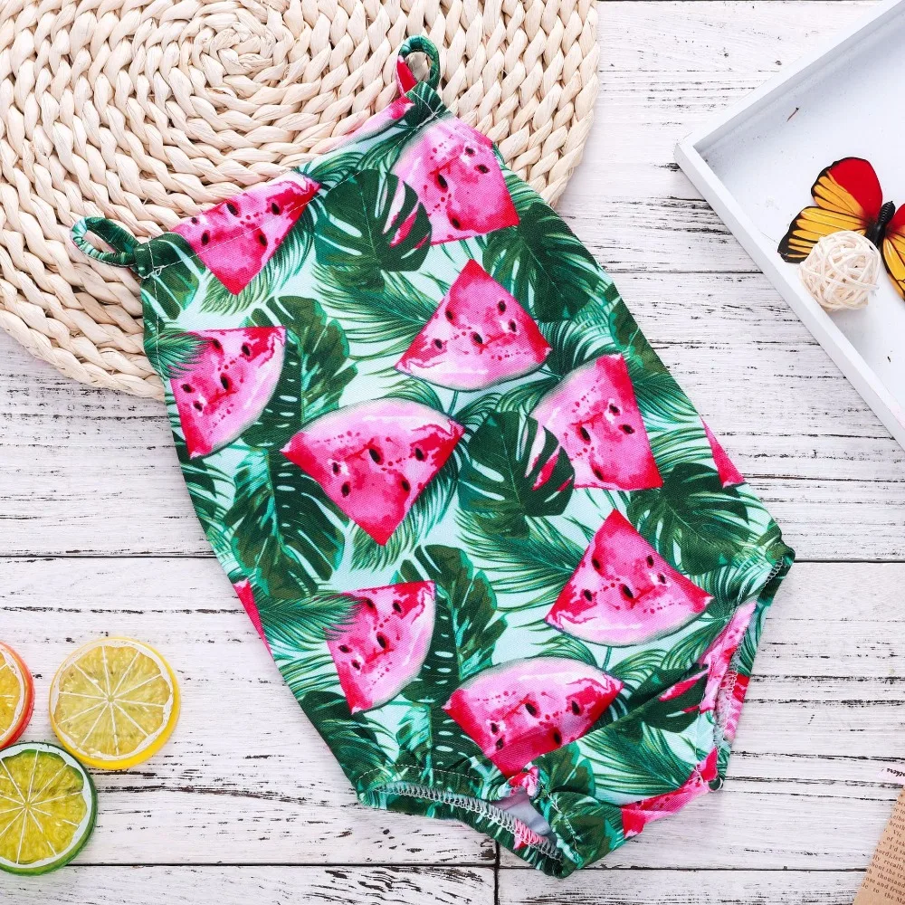 Summer Bodysuit Baby Watermelon Polyester Sleeveless Floral Toddler