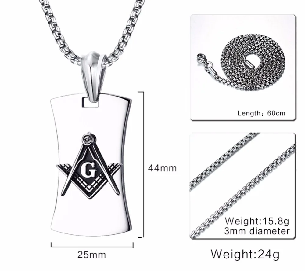 Mprainbow для мужчин масонский масон символ компас Собака Тег Кулон ожерелье для мужчин Винтаж Мода нержавеющая сталь colares ювелирные изделия