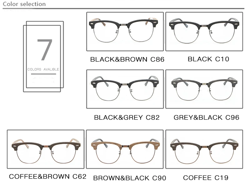 HDCRAFTER винтажная оптическая деревянная оправа для очков с прозрачными линзами мужские и женские полудеревянные очки для чтения; оправа oculos de grau