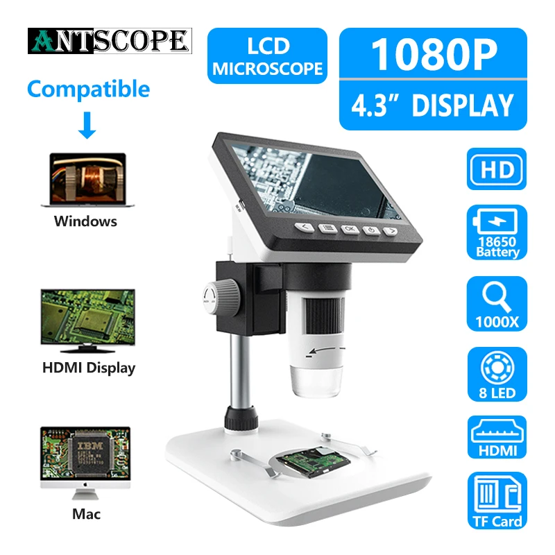 

PROSTORMER 4.3"LCD1000x Industrial Solder Tool Digital Microscope Camera for Mobile Phone Repair Microscope With Microscopio
