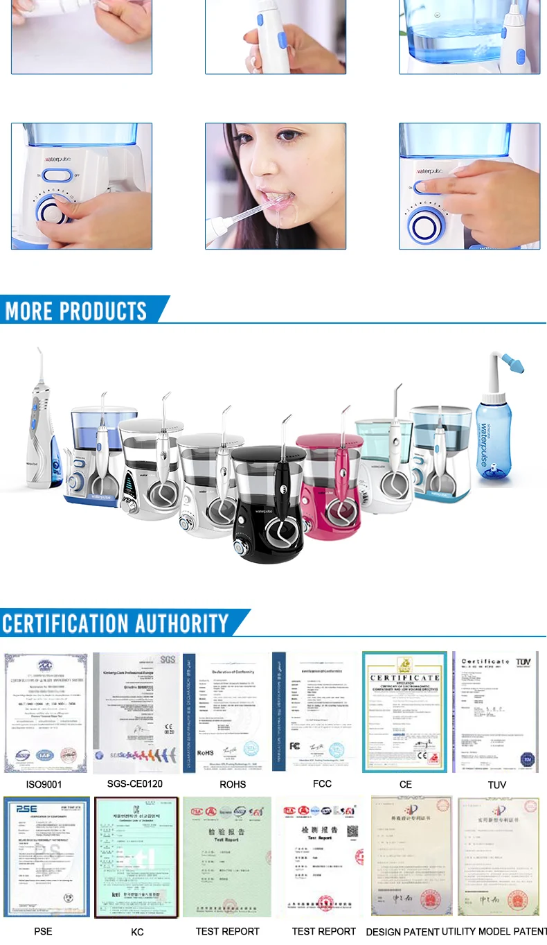 Waterpulse Dental Water Flosser Oral Irrigator Waterpick Dental Floss Water Irrigation Jet Dental Tooth Floss V300g 26