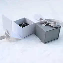 Коробка для украшений контейнер Свадебный мешочек для кольца для предложения руки и сердца хранения портативный Чехол Органайзер бант