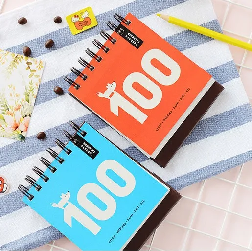 100 Day Countdown Calendar Daily Planner Desk Calendar