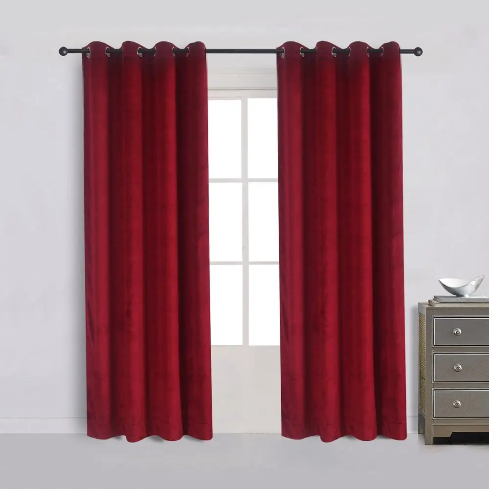 Modern Solid Velvet Curtains for The Bedroom Living Room Custom Size Blackout Curtain Blinds Finished Drapes Window 