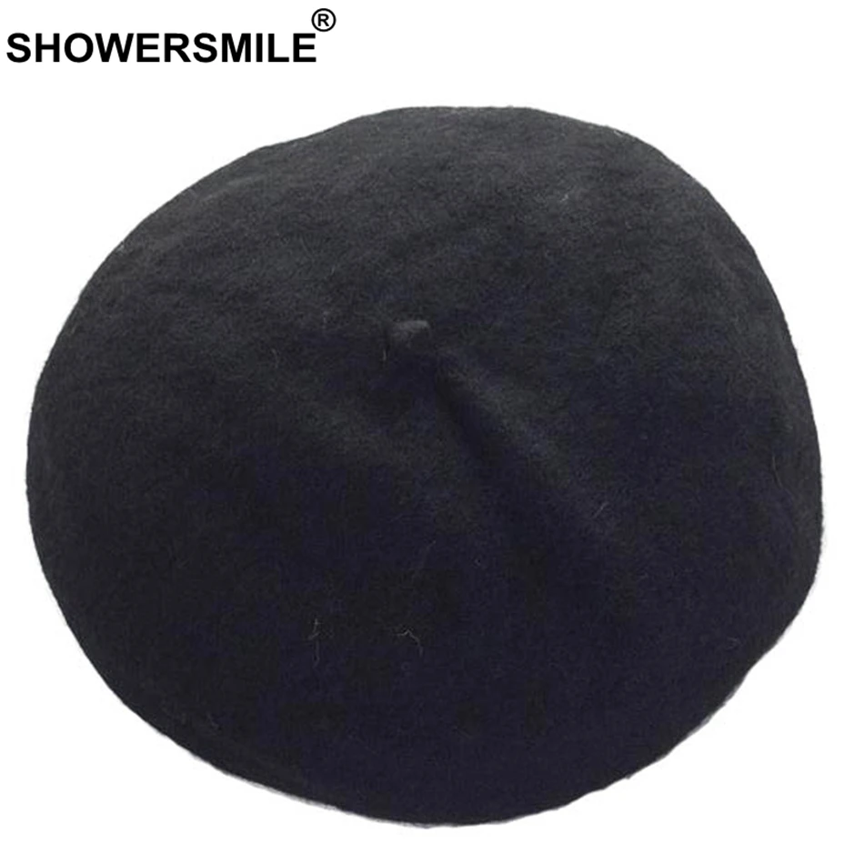 SHOWERSMILE колпачок из шерсти Для женщин бордовый Повседневное головной убор художника Женский милый британский стиль утконоса шляпа