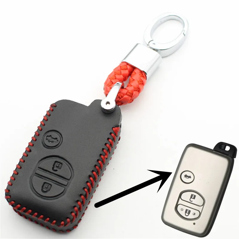 

XIEAILI Genuine Leather 3Button Keyless Entry Smart Key Case Cover For Toyota Camry/Crown/Highlander/Prado/Prius M194