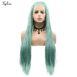 Sylvia для женщин ручной синтетические волосы яркий цвет синий/розовый красный/желтый синтетические на кружеве Искусственные парики для Peluca