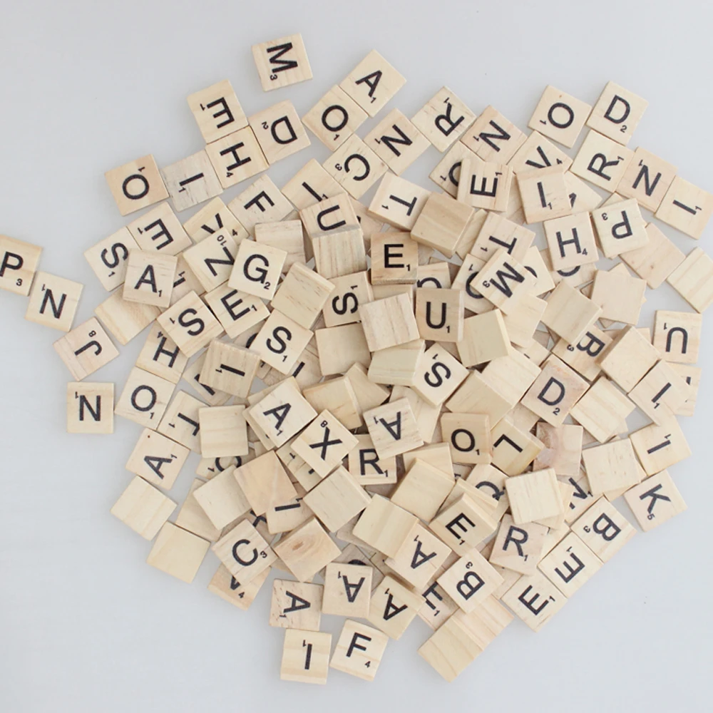 

400 Pieces * Scrabble Tiles Letters-Pendant Scrapbooking Printing Wooden Photo Props Study Practice Wedding Gifts Favors