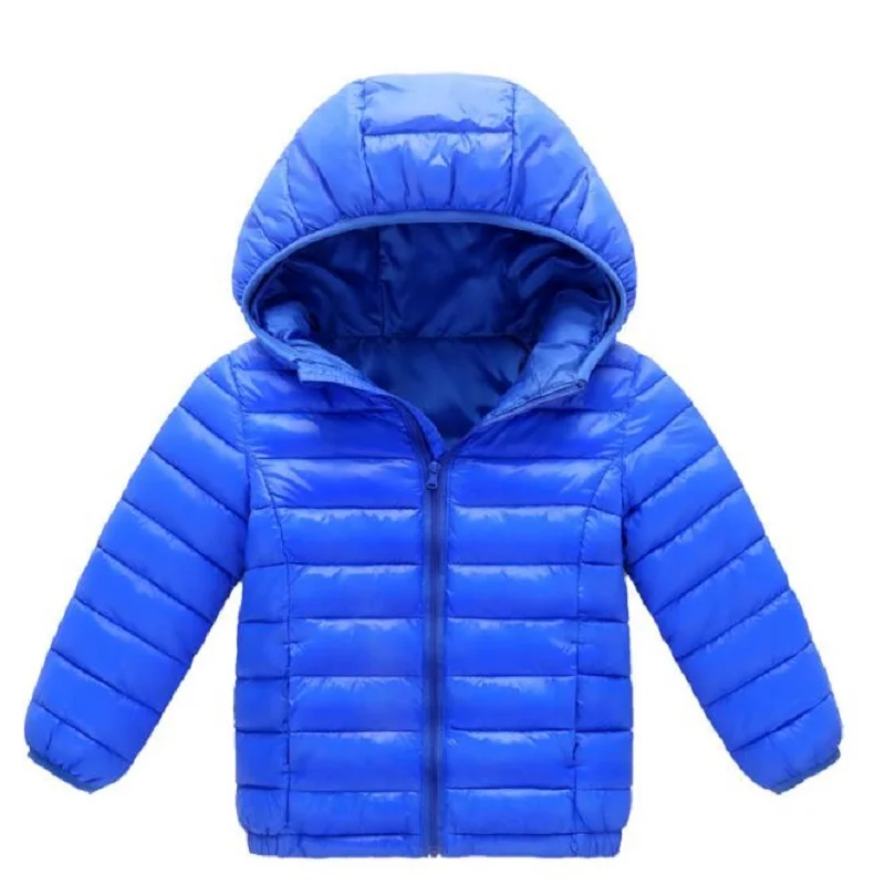 Новое зимнее пальто детская зимняя куртка для мальчиков и девочек осенне-зимнее хлопковое меховое пальто с капюшоном для малышей куртка-плащ плотная теплая одежда - Цвет: sky blue
