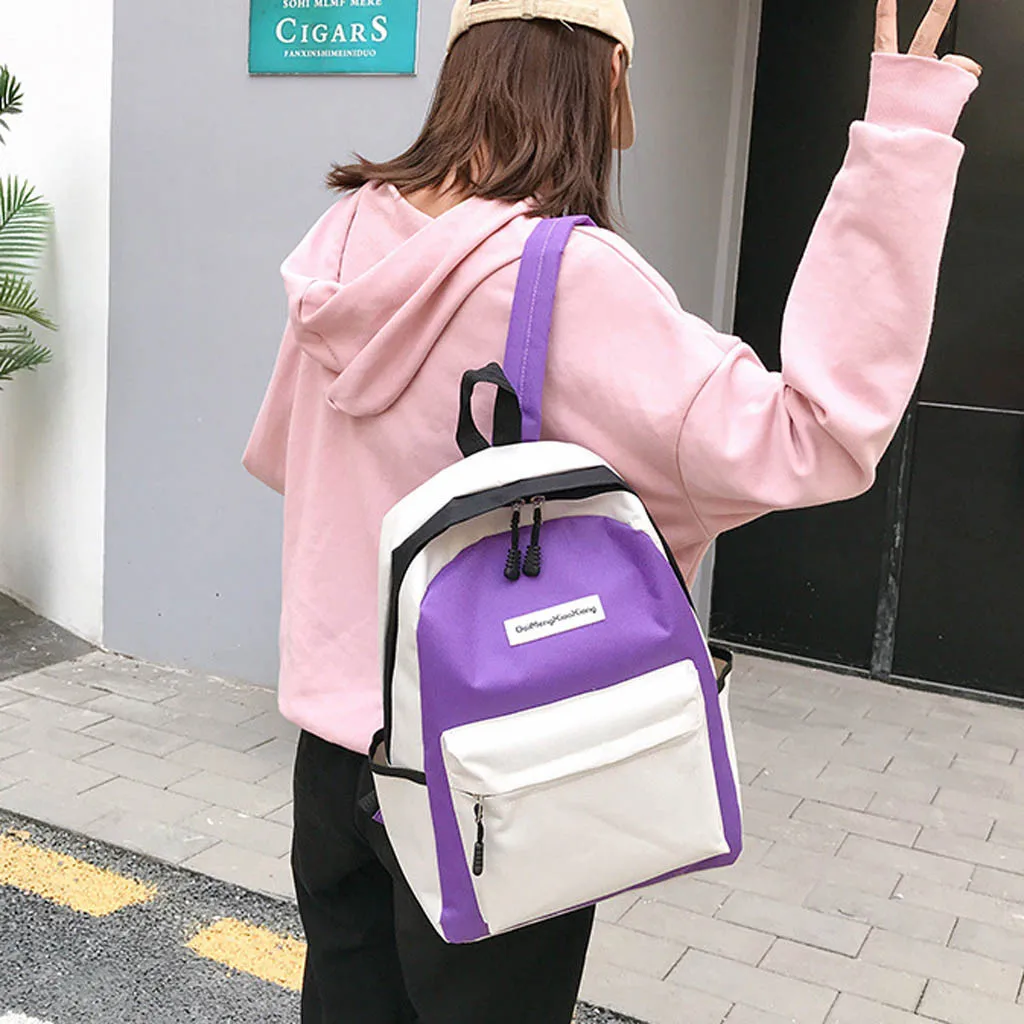 Women New Canvas Backpack Fashion Student Backpack Casual Travel Bag Double Backpack Female Mochila Bagpack