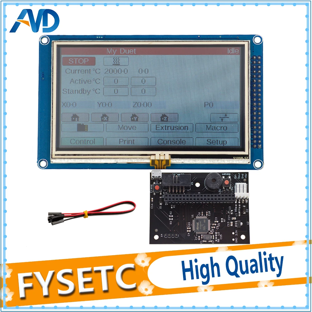 Цветной сенсорный экран 1/4 &quot5&quot 7 &quot+ контроллер PanelDue для DuetWifi