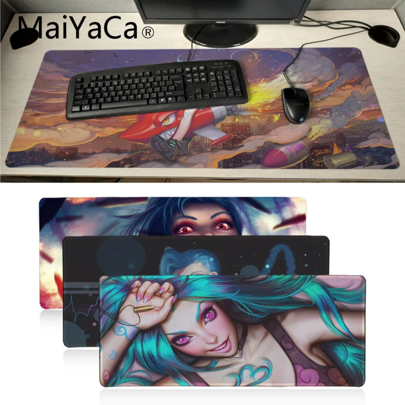Резиновый прочный Настольный коврик для мыши Maiyaca Jinx League Of Legends большой размер