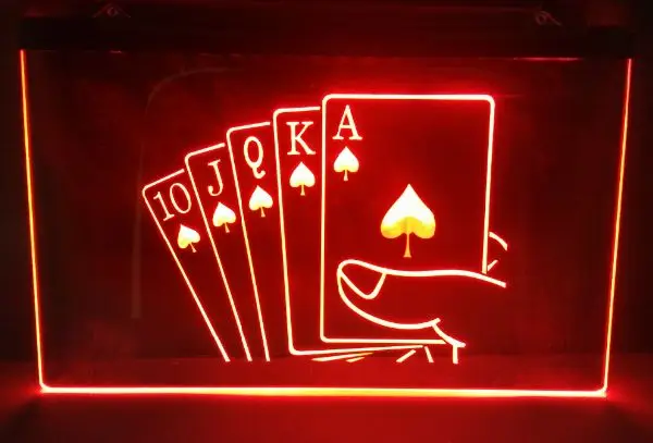 Royal Flush Покер Казино правило Бар Пиво Паб Клуб 3d вывески светодиодный ная неоновая