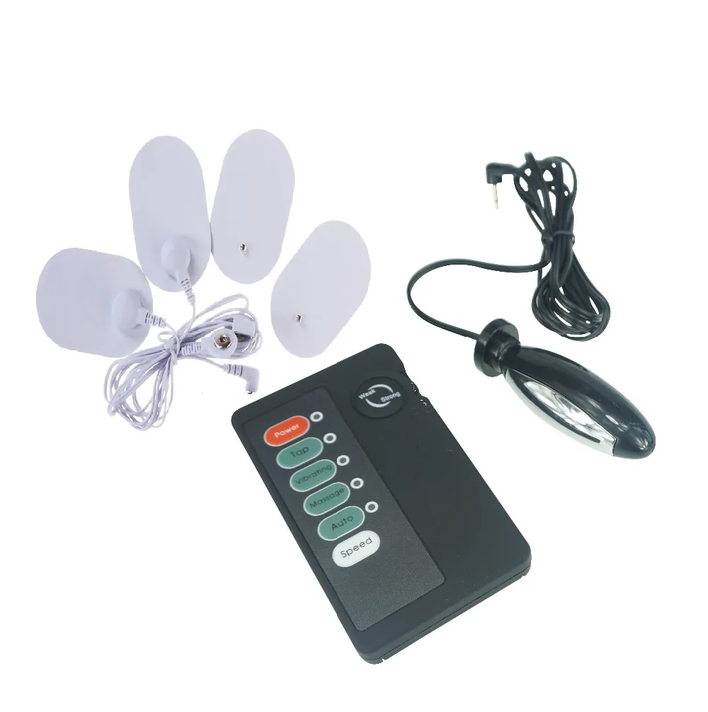 Multi electric shock Physical therapy chest chip anal plug vagina tight electro stimulation font b medical