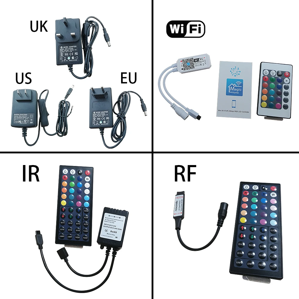 DC 12 В RGB Светодиодные полосы света 30 светодиодный s/m водонепроницаемый SMD5050 wifi музыка управление светодиодные полосы освещения цвет wifi/RF/IR управление Лер