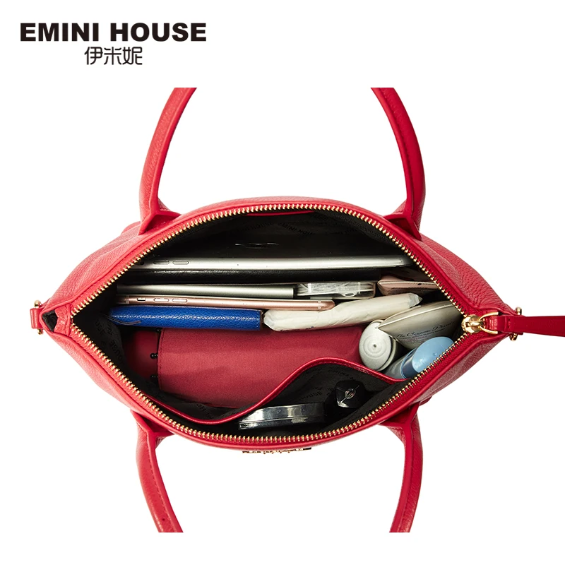 Женские сумки из натуральной кожи EMINI HOUSE вместительные на ремне пельменей