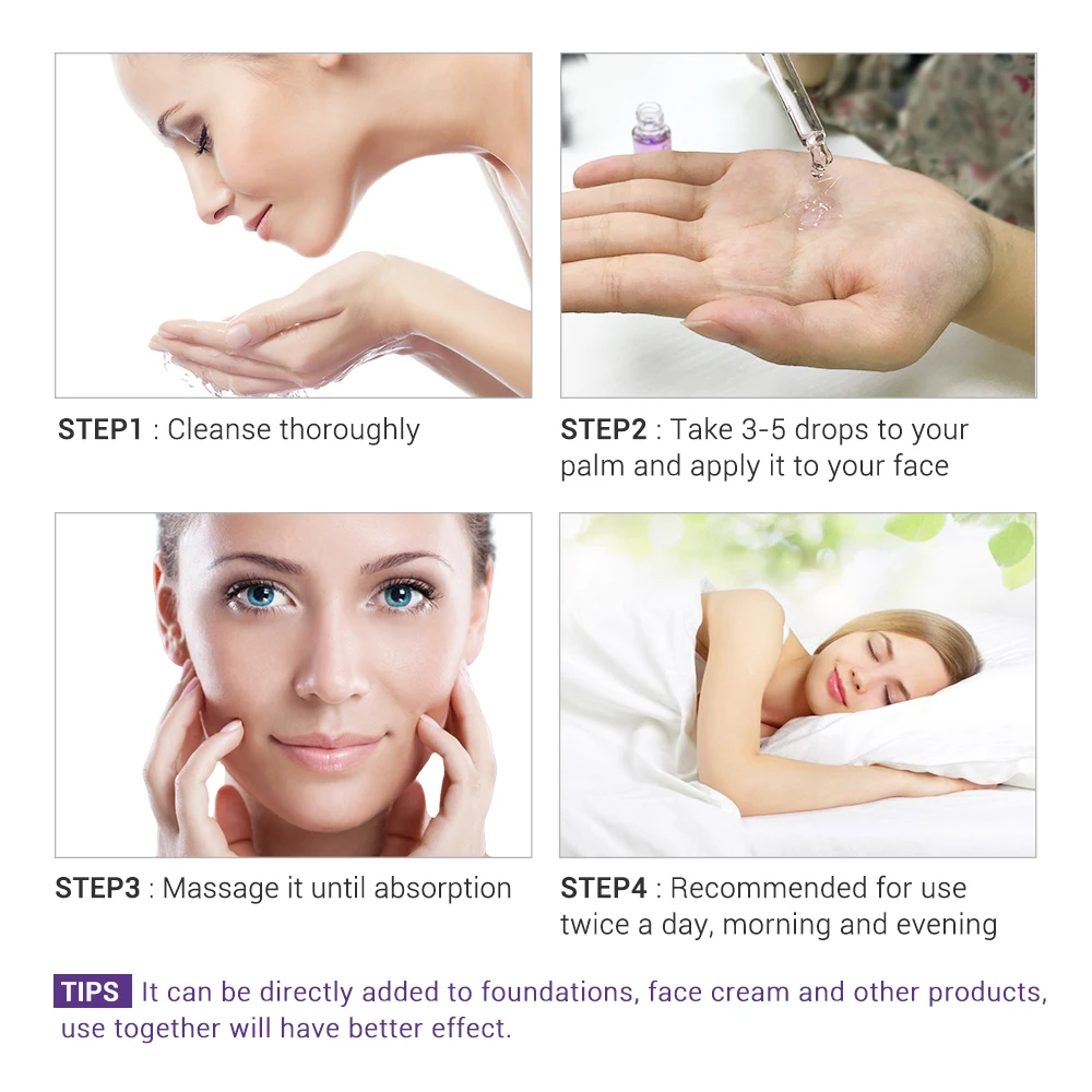 LANBENA Blueberry Hyaluronic Acid Serum Essence Oil Moisturizing Reduces Fine lines Whitening Anti-Aging Anti Wrinkle Skin Care
