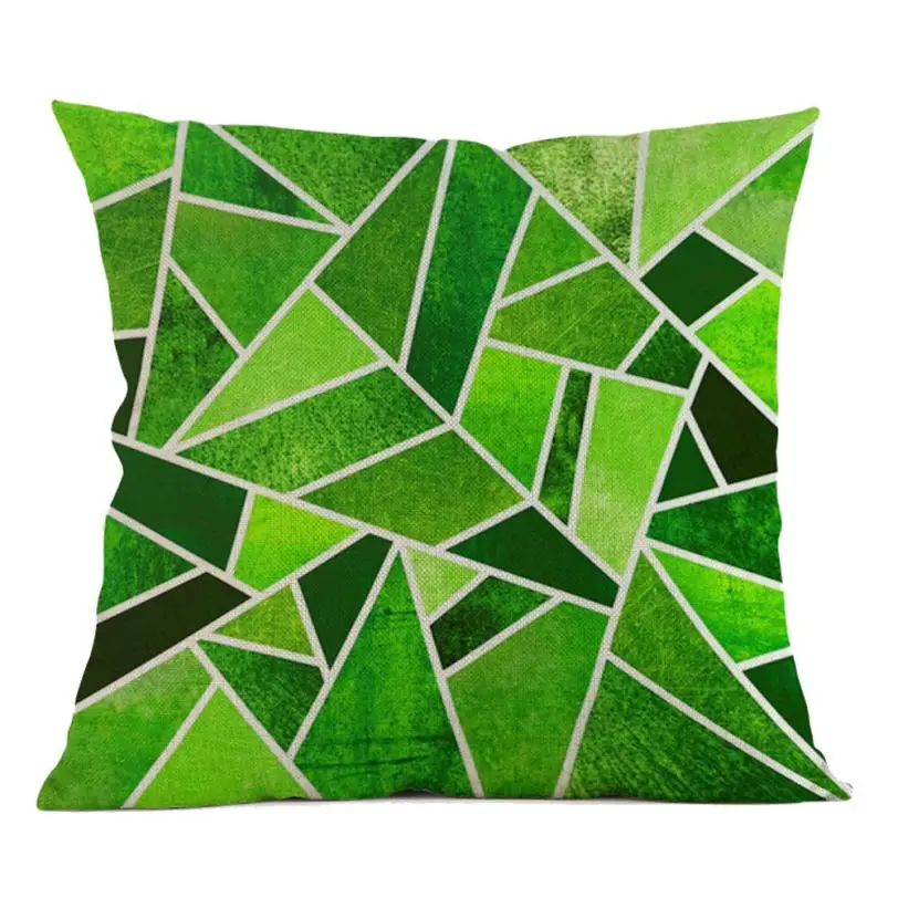 Декоративная Подушка Чехол геометрический цвет зеленый, Синий чехол для подушки для дивана наволочки для декоративных подушек Подушка Чехол 45*45#35