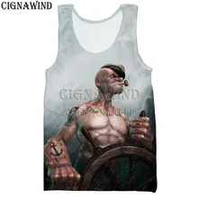 Новая популярная майка для мужчин/женщин мультфильм аниме Popeye 3d печати жилеты Harajuku стиль Бодибилдинг уличная топы