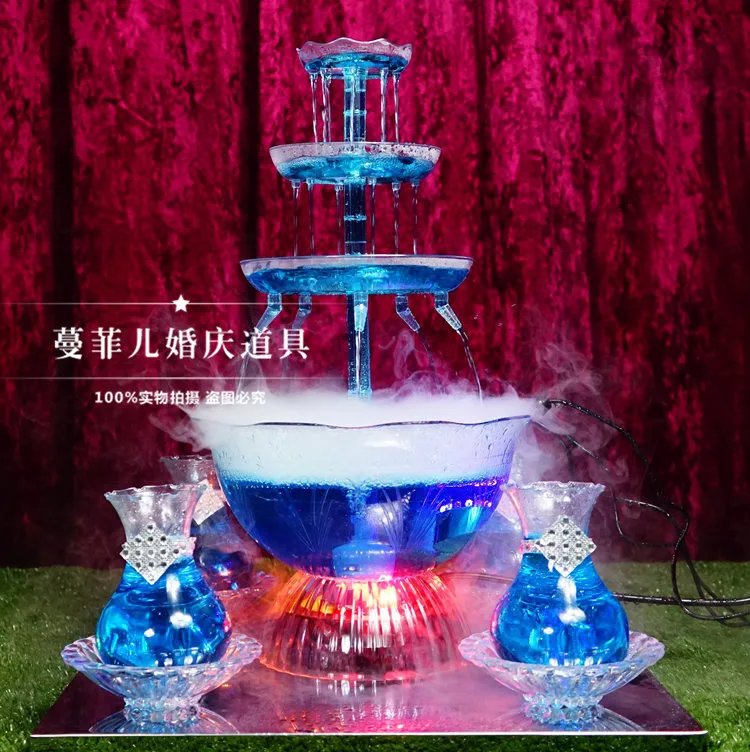 

The new four layer water atomization candlestick wedding wedding champagne tower road wedding props