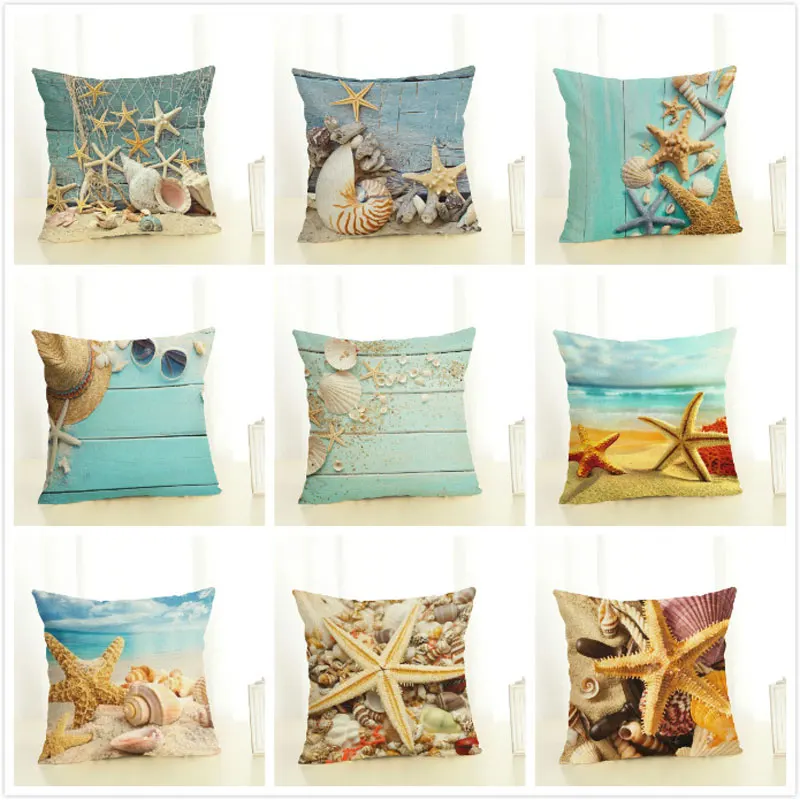 

Cushion Decorative Shell Starfish Series Throw Pillows Knitted Luxury Anime Washable Cushion Cover 45x45cm Sofa Pillowcase Geome