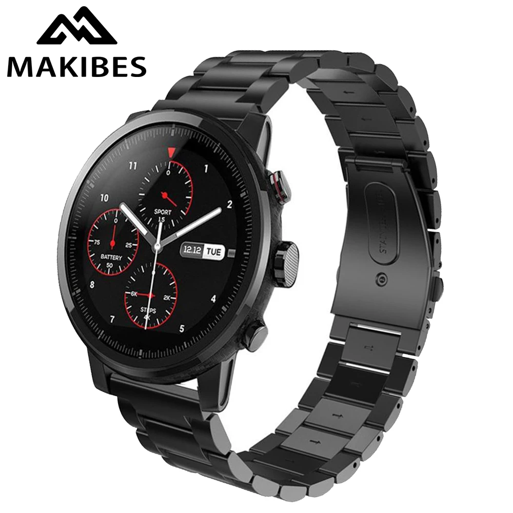 22 мм Универсальный сменный стальной металлический ремешок для Amazfit Stratos 2/2 S pace