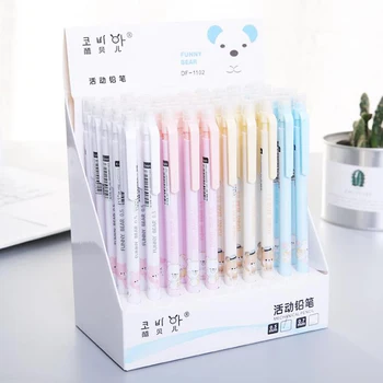 

4 Pcs/set Cute Candy Color Animal Bear Mechanical Pencils Automatic Pencil Writing Drawing Supply Student Stationery 0.5mm