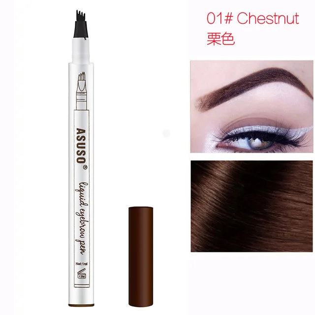 01 Бренд Microblading бровей татуировки Ручка водонепроницаемый макияж глаз 3 цвета легко использовать карандаш для бровей глубокий цвет карандаш для бровей - Цвет: 01