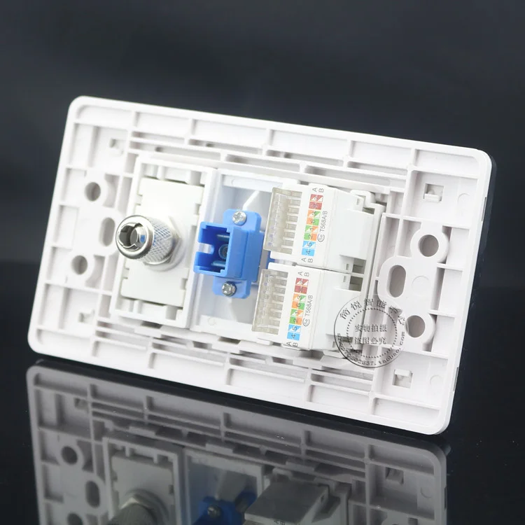 Настенная пластина 120 мм 4 порта двойной CAT5E RJ45 сеть LAN + SC оптическое волокно