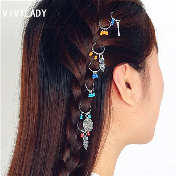 

VIVILADY Ethnic Style DIY Vintage Circle Personality Women Hairwear Trendy Small Leaf Round Pendant For Lady Headdress Jewelry