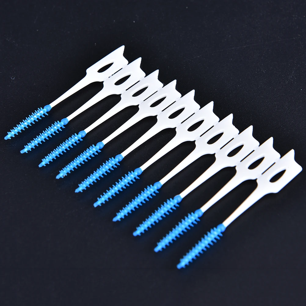 20pcs Soft Silicone Dental Floss Brushes Oral Hygiene Toothpick Tool