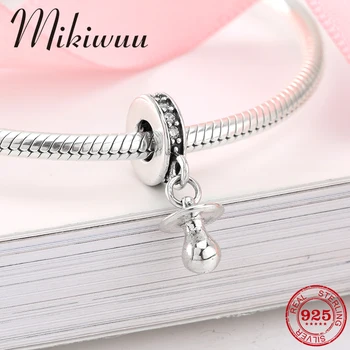 

925 Sterling Silver Baby Pacifier zircon fashion cute Pendants Fit Original Pandora Charm Bracelet Jewelry making