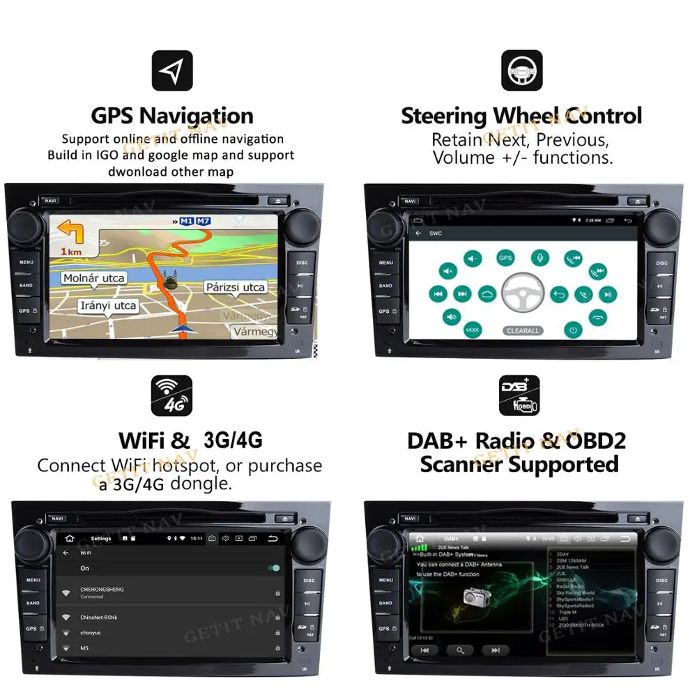 Cheap DSP 8 CORE 4G Android 9.0 2 DIN CAR GPS for opel Vauxhall Astra H G J Vectra Antara Zafira Corsa Vivaro Meriva Veda DVD PLAYER 2