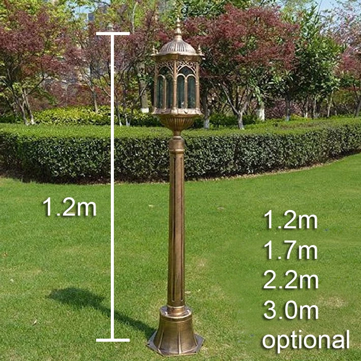Североамериканский стиль уличный садовый фонарь Газон лампа с удилищем водонепроницаемый классический винтажный уличное дорожное освещение с полюсом