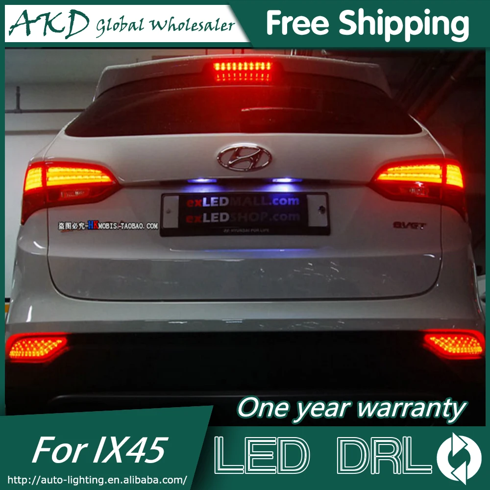 

AKD Car Styling Rear Bumper Light for Hyundai IX45 LED Rear Reflector New Santa Fe Tail Light DRL+Brake+Turn Signal Function