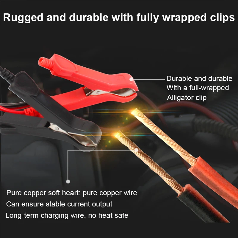 Online Para cargador de reparación de batería de plomo ácido coche motocicleta 6A 12v inteligente coche cargador de energía de batería Carga inteligente 110V 220V