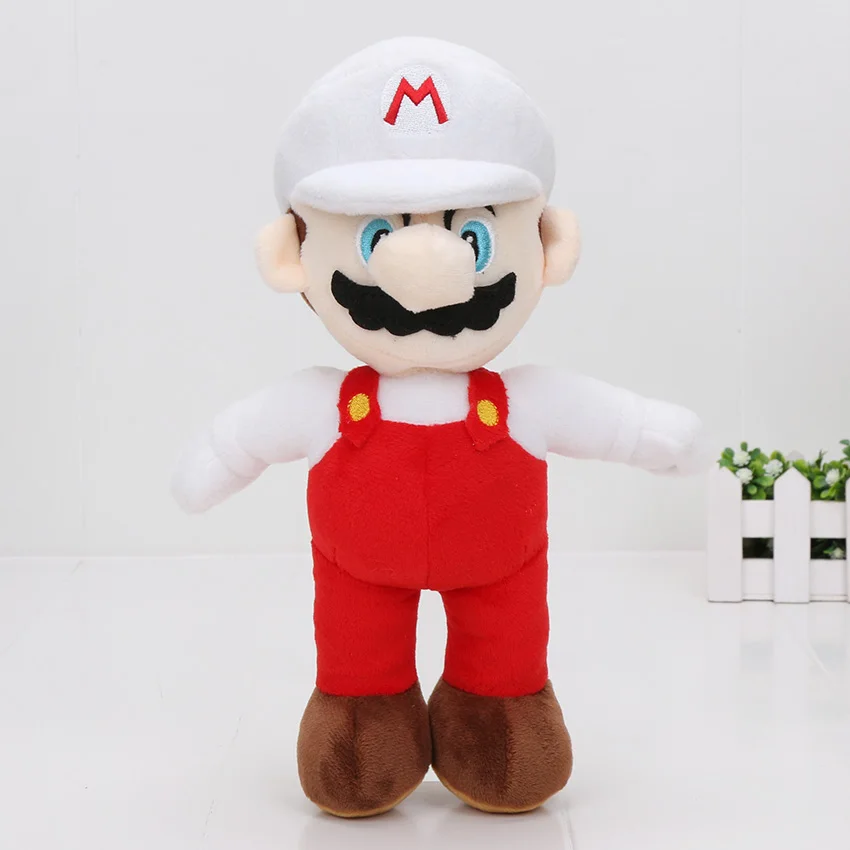 10 ''25 см Super Mario Bros, плюшевые куклы, классические игровые персонажи, Супер Марио и Луиджи Йоши Марио, производитель, мягкая плюшевая кукла, игрушка - Цвет: white hat mario