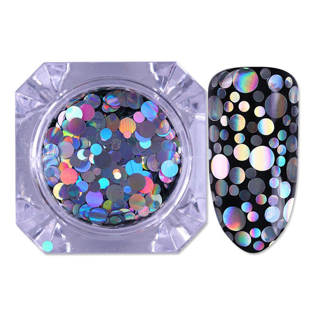 

Chunky Mixed Glitter Bling Nail Art Sequins Holographic Flakes Pot-Nail Face Eye Body Festival Dance Club Finger Nail Decor Tool