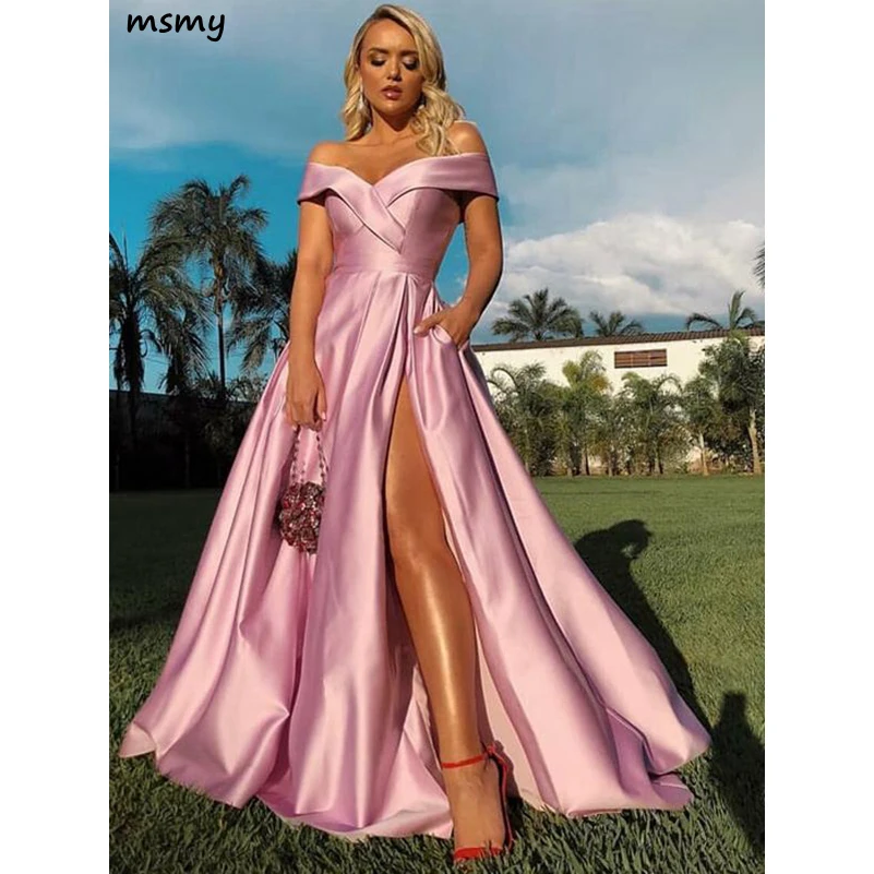 Rose-Satin-Off-Shoulder-Fashion-Long-Prom-Dresses,-109