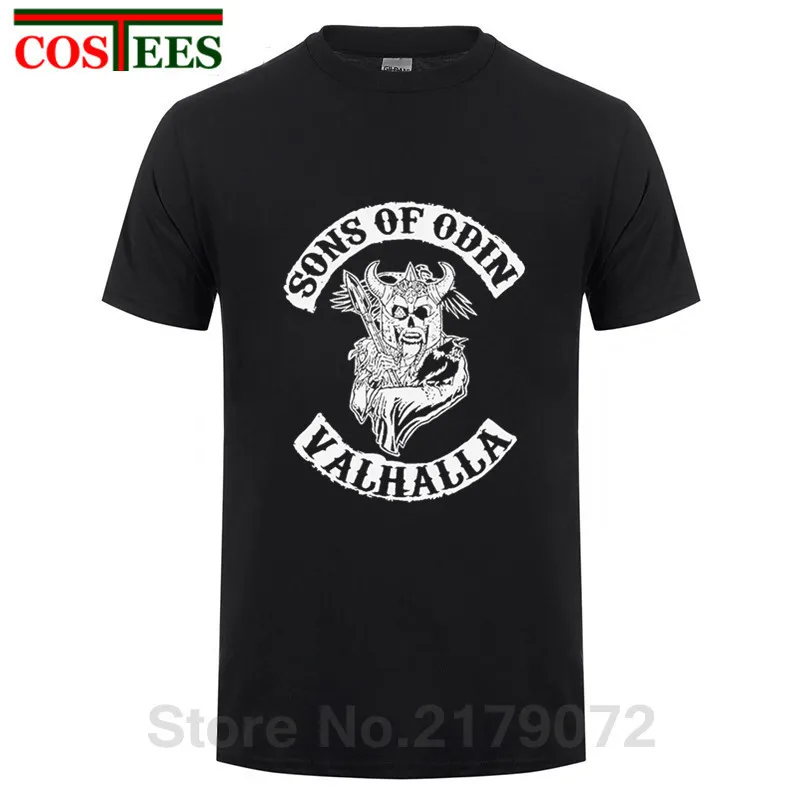 

Creative Skull design Sons of Odin Vikings Inspired T-Shirt man Cotton Ragnar Lothbrok Valhalla Floki t shirt men vikings shirts