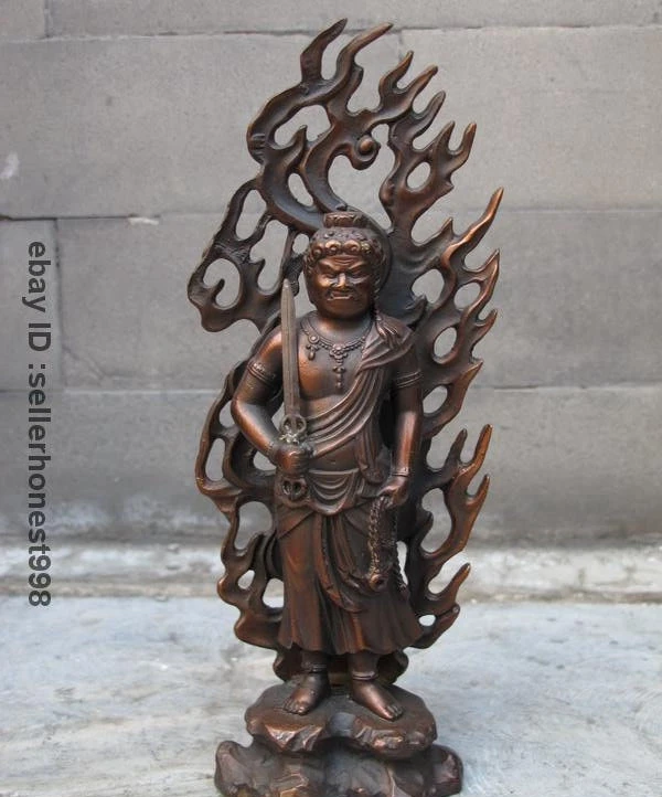 

Tibet Buddhism Temple Red Bronze Fudo Acalanatha Protector Deity Buddha Statue a 0518