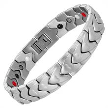 Hottime витой оздоравливающий магнитный браслет для мужчин 316L Браслеты нержавеющей стали браслеты с оздоровительный германий