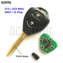QCONTROL дистанционный ключ для Toyota Camry Corolla Prado RAV4 Vios Hilux, Yaris Car 315 МГц/433 МГц G/4D67 чип